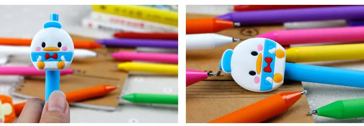 Минни Микки тумблер форма конфетный цвет, матовый 0,5 мм Черная гелевая ручка креативное Обучение канцелярские принадлежности шариковая ручка для детей