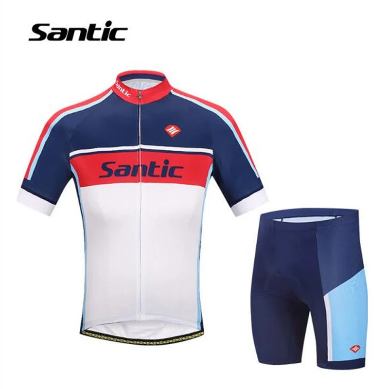 

Santic Mens Cycling Jerseys Kits MTB Road Wear Short Sleeves Set Bike Sport Clothing Kits Anti-UV Maillot Ropa Ciclismo S-3XL
