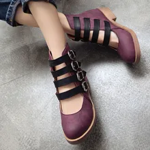 PXELENA/сандалии-гладиаторы в стиле ретро, панк, готика; женские летние туфли на низком квадратном каблуке с вырезами и пряжкой; коллекция года; женская обувь; размеры 34-43
