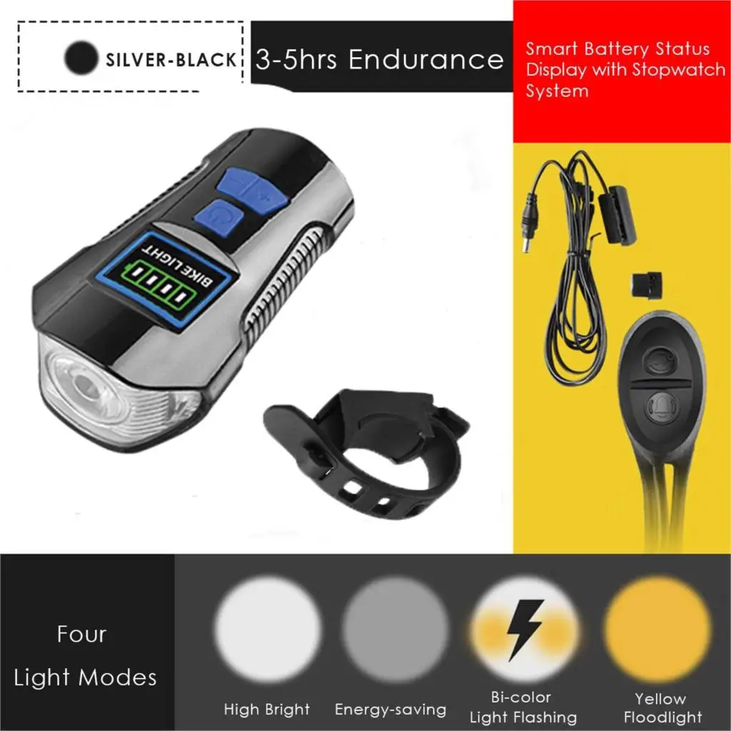 Sale 3 in 1 Bike Light 4000mAh Bike Horn Bicycle Lamp Odometer Headlight MTB Bike Computer USB Rechargeable Waterproof Cycling Light 3