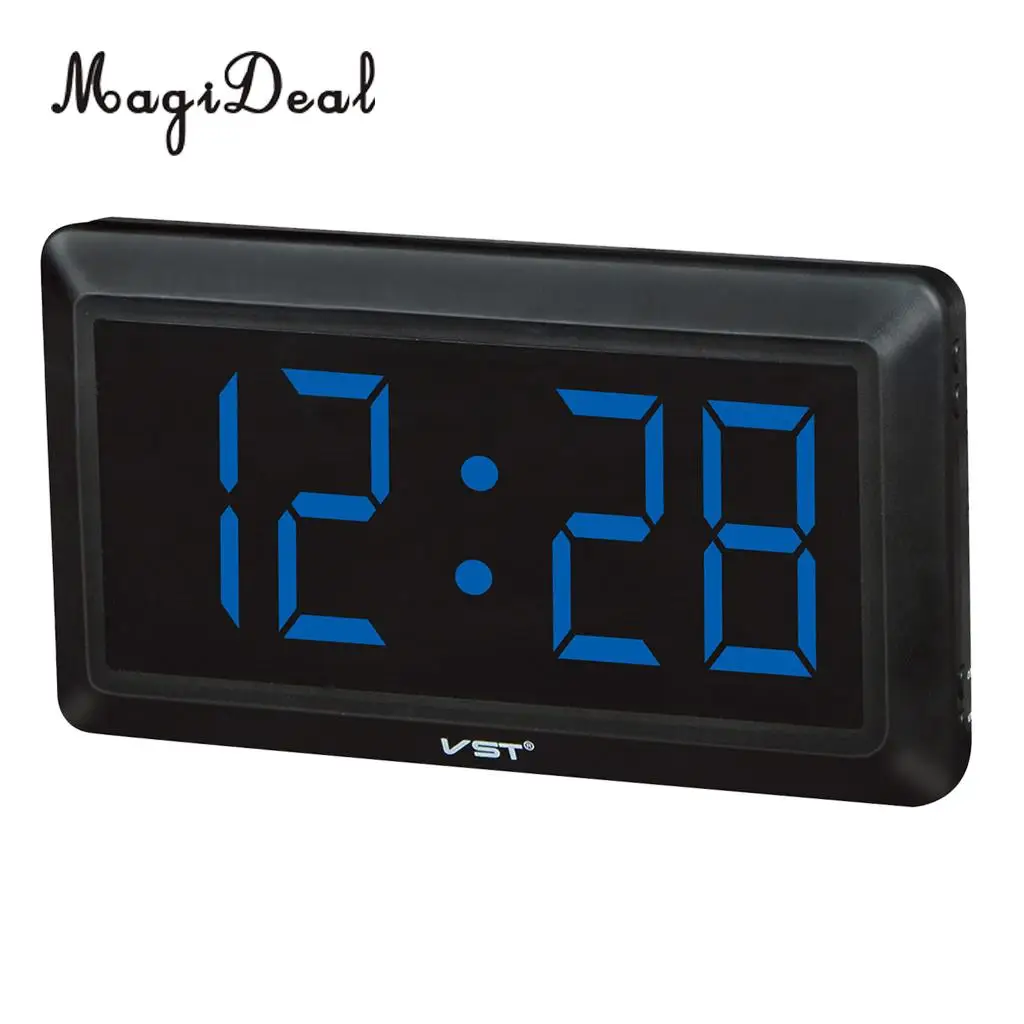 Practical Table Desk Clock Wall Digital LED Clock 24 Hour Display with AAA Backup Battery Memory Function EU Plug
