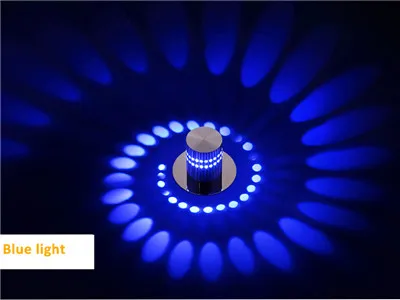 Бра настенные Современный светодио дный светодиодный RGB настенный светильник 3 Вт затемненный спиральный светильник с пультом дистанционного управления настенный бра для художественной галереи украшения - Цвет абажура: Blue No remote