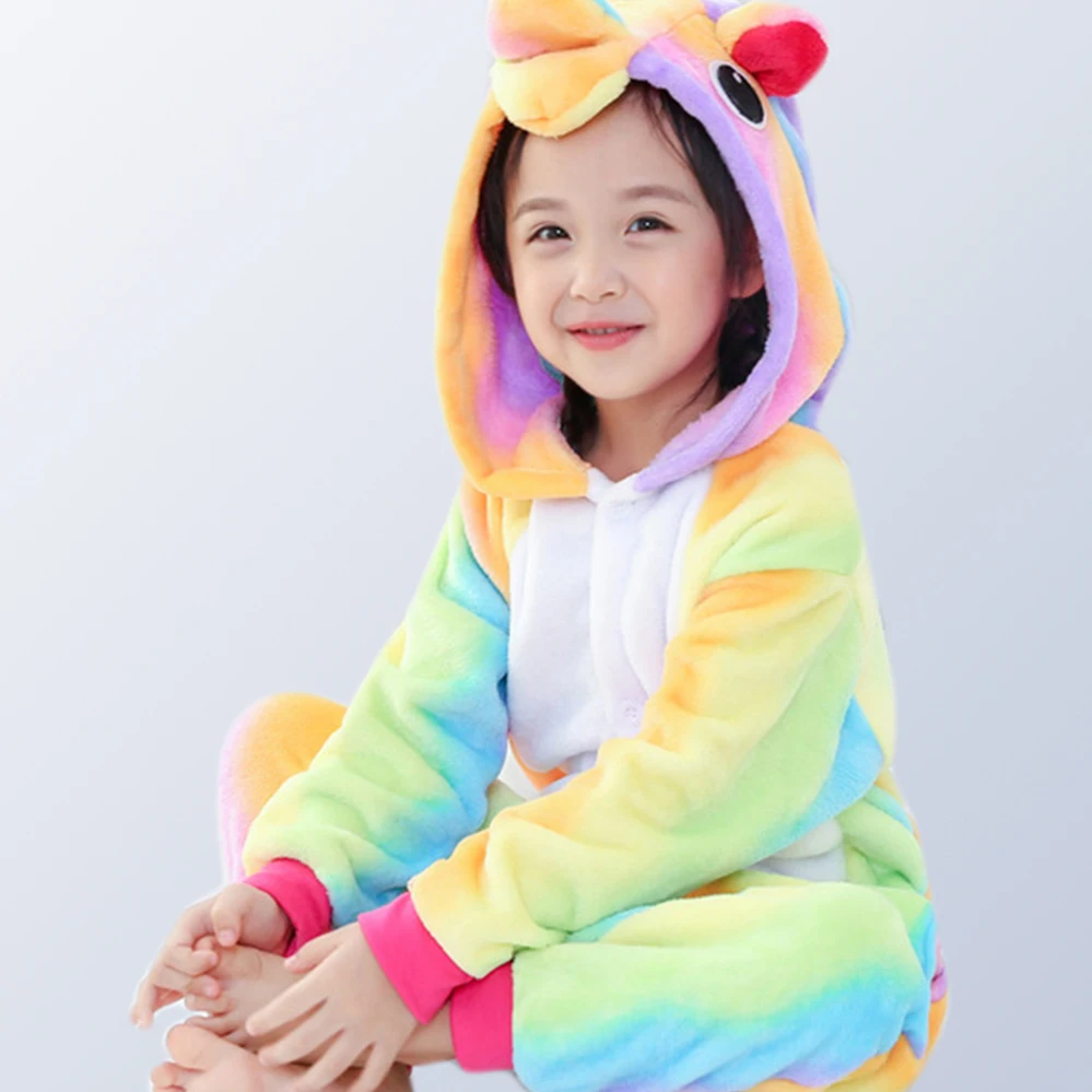 

Boys Girls Pajamas Unicorn Kids Sleepwear Winter Children Pajamas Set Pegasus Boys Girls Onesies Hooded Sleepwear for 4-12 Years
