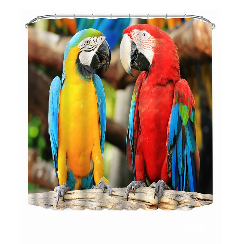 Прекрасные деревянные белка попугай орел печать душ Шторы полиэстер Водонепроницаемый плесени Ванная комната Шторы с 12 Hook