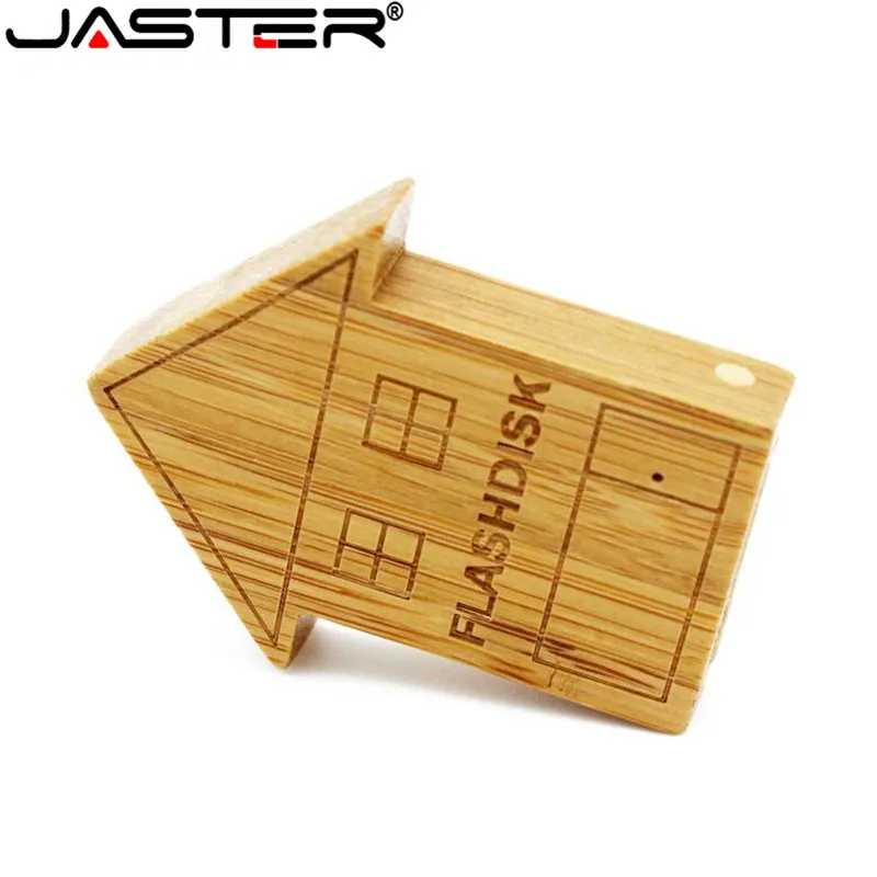 JASTER Пользовательские DIY логотип картинка. Текст деревянный дом шаблон USB 2 0 флэш