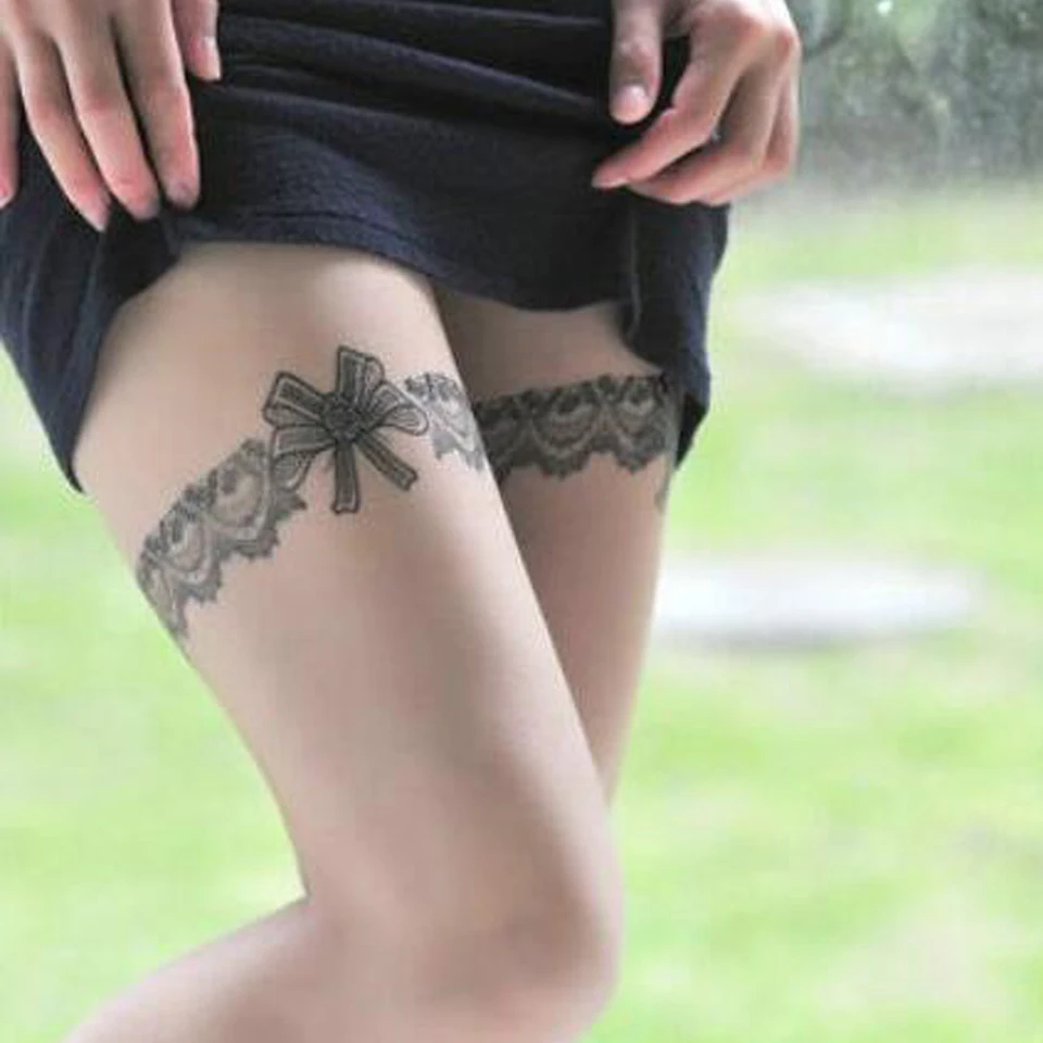 Thigh Band Tattoos For Females