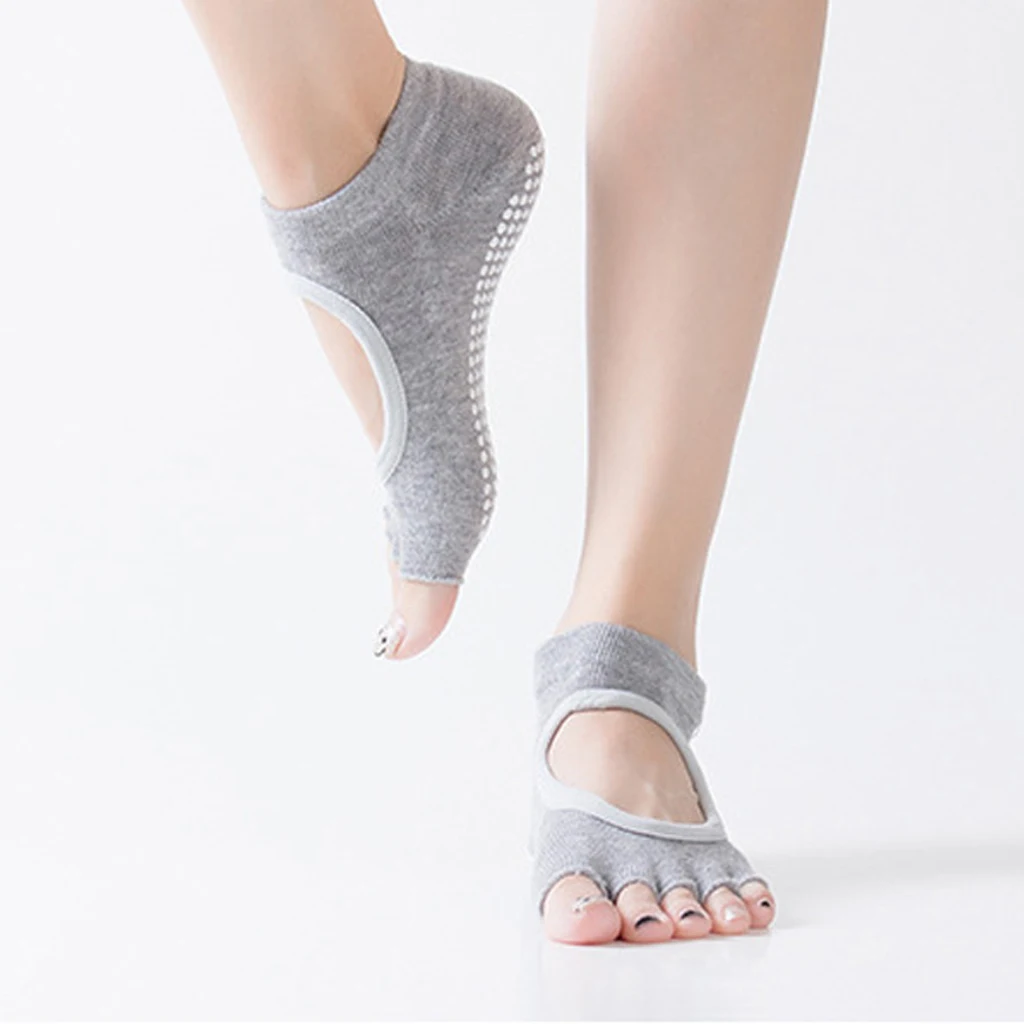 Light Gray Nieoqar/1 пара женских спортивных носков для йоги; нескользящие женские носки для занятий фитнесом и пилатесом; Профессиональные носки-тапочки; защитная накладка для танцев - Цвет: Light Gray