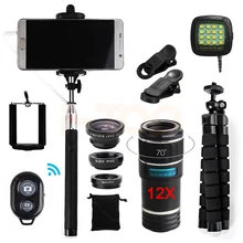 2017 15in1 12X Telephoto Zoom Lens Telescope Fish eye Macro Wide Angle lentes Microscope For iPhone