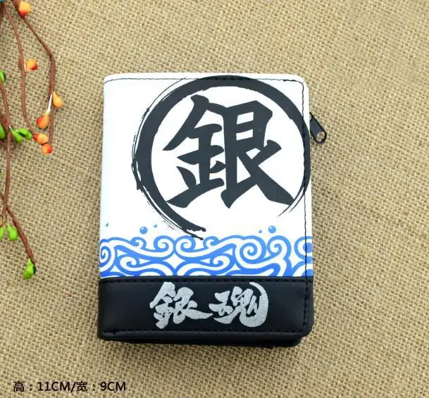 

free shipping GINTAMA/silver soul Gintoki/Sadaharu/Elizabeth PU Wallets short purse Sakata Gintoki wallet A030