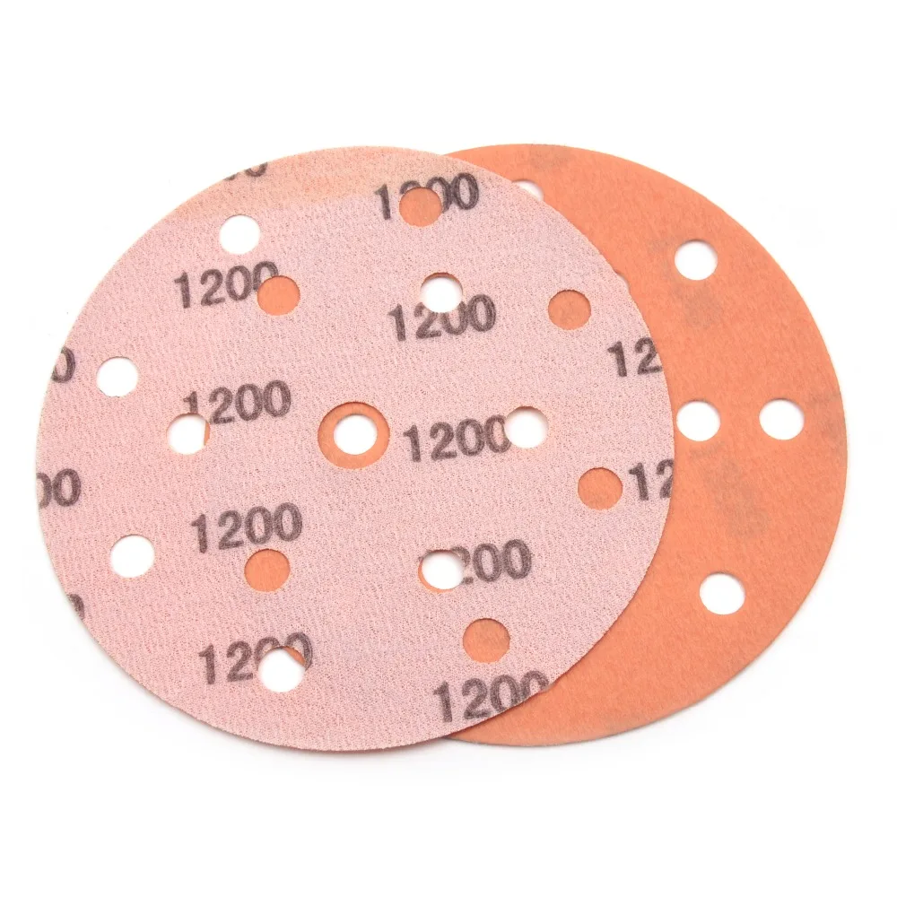 5 шт. 6 дюймов(150 мм) 15 отверстий FV Сверхтонкий влажный/сухой крюк и петля Авто тела пленки шлифовальные диски краска абразивная наждачная бумага, 600#-4000