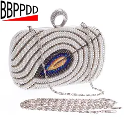 2016 бисером вечерняя сумочка с бриллиантом женская горный хрусталь банкетный мешок день клатч женский 3 цвет