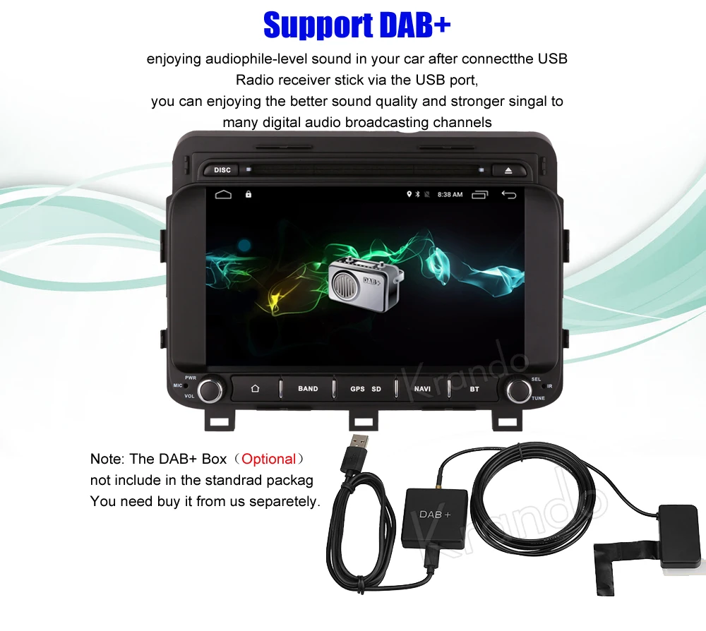 Excellent Krando 8" Android 9.0 car audio radio for Kia K5 Optima 2014-2015 gps dvd player navigation multimedia system WIFI 3G DAB+ 10