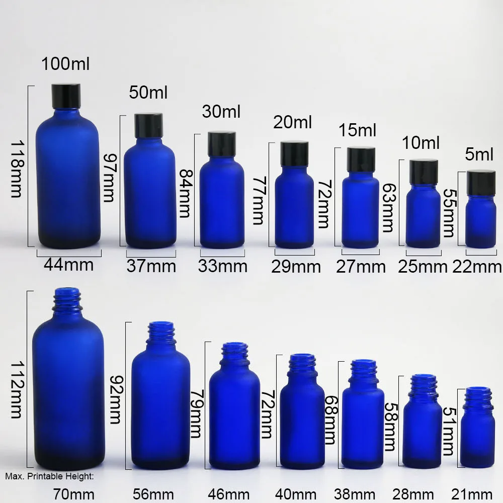 360x5 мл 10 мл 15 мл 20 мл 30 мл 50 мл 100 мл эфирное масло матовое Бутылка синее стекло с анодированный алюминиевый колпачок для косметическое масло