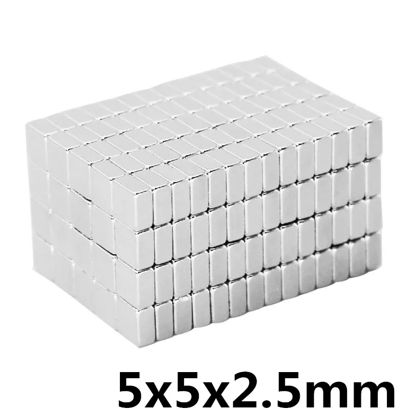 

50pcs 5x5x2.5 mm N35 Strong Square NdFeB Rare Earth Magnet 5*5*2.5mm Neodymium Magnets 5mm x 5mm x 2.5mm