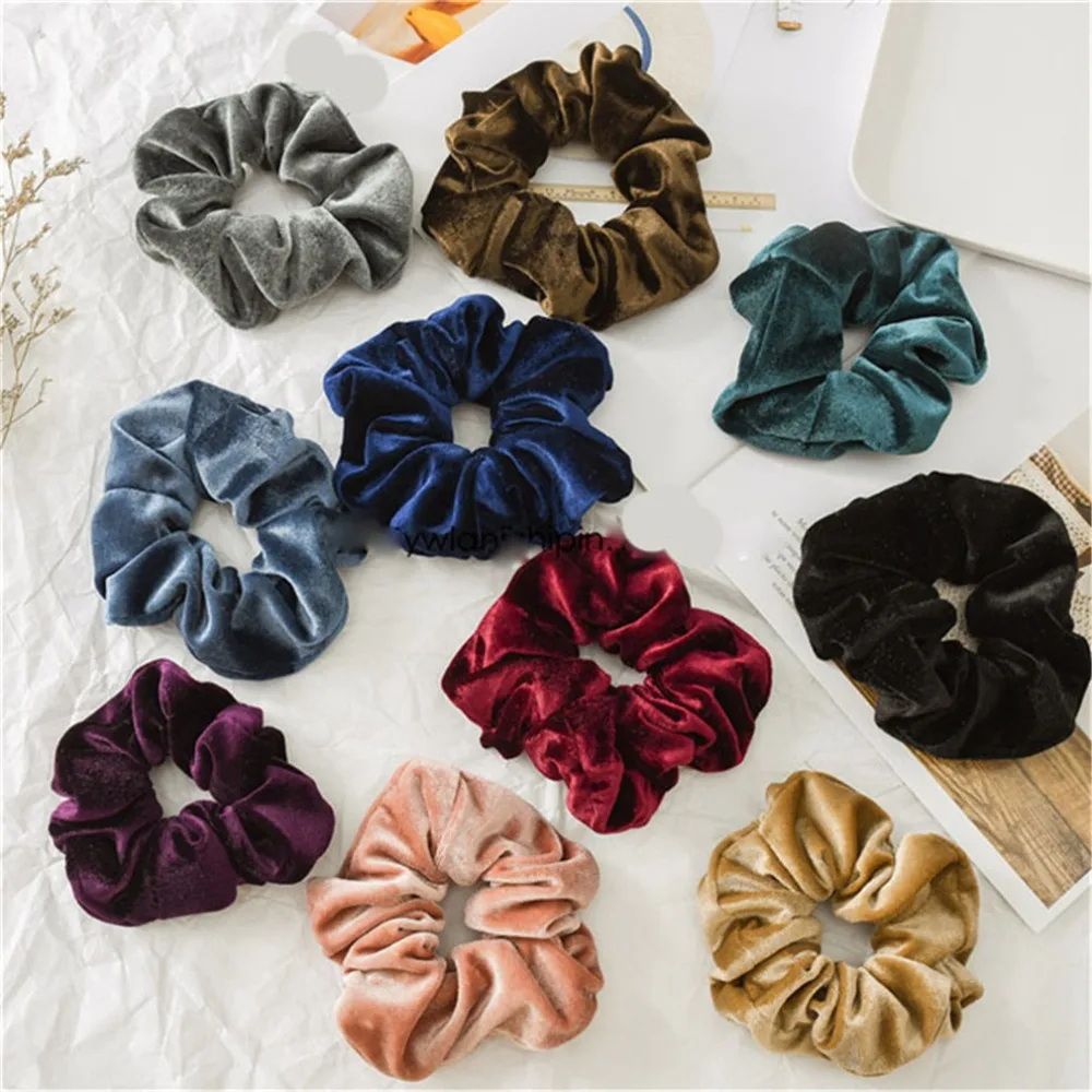 

Korean Version Solid Color Women's Winter Velvet Hair Scrunchies Hair Tie Hair Accessories Ponytail Holder Hair Haaraccessoires