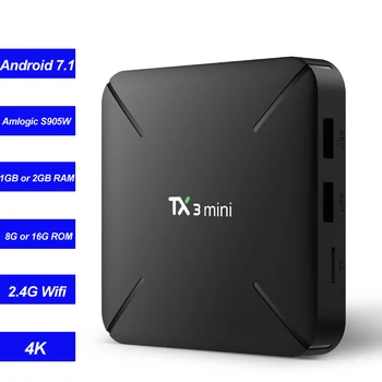 

New TX3 Mini Smart TV Box Android7.1 Amlogic S905W Quad Core 2GB 16GB TVbox 4K Streaming Media Player Wifi 1G 8G Mini PC
