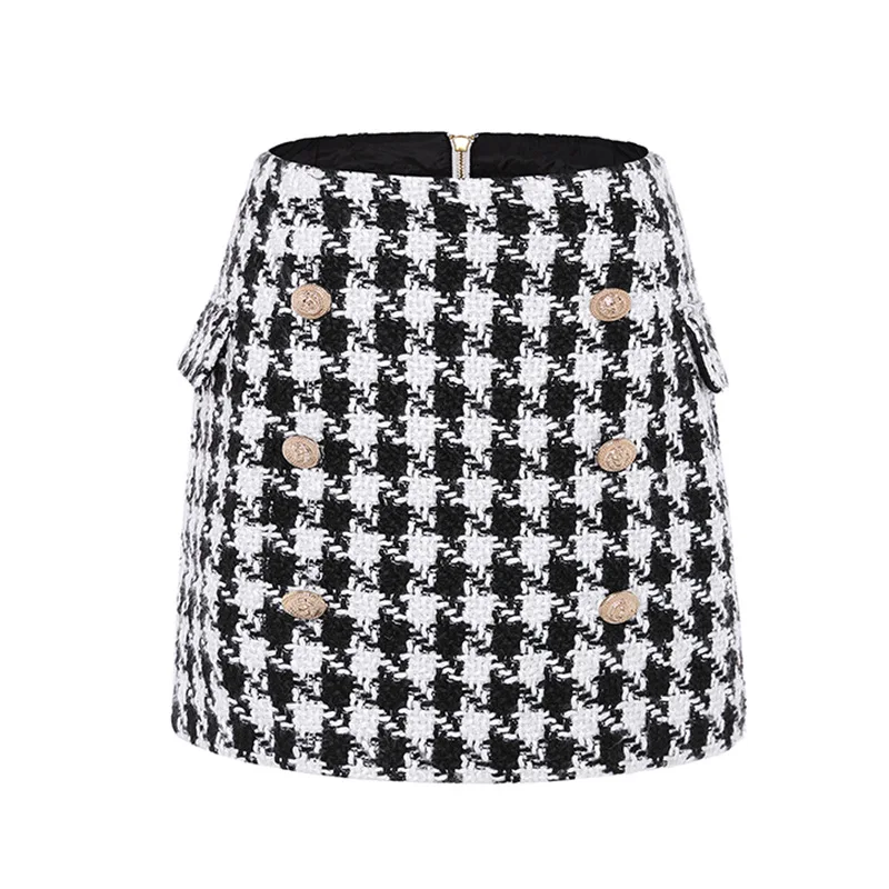 Pencil Skirt Women Sexy High Waist Plaid Mini Short Skirt Casual Women Office Lady Double-breasted mini skirt Pencil Skirt Women Sexy High Waist Plaid Mini Short Skirt Casual Women Office Lady Double-breasted mini skirt