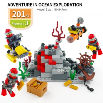 

Educational assembled Polar explorer Undersea adventure building blocks Bricks children toys Birthday gift Match with most brand