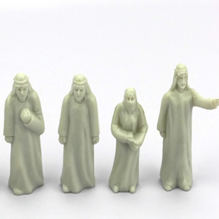 best selling scale model arab plastic white and black figures people in 1100 for Architecture train layout (8)