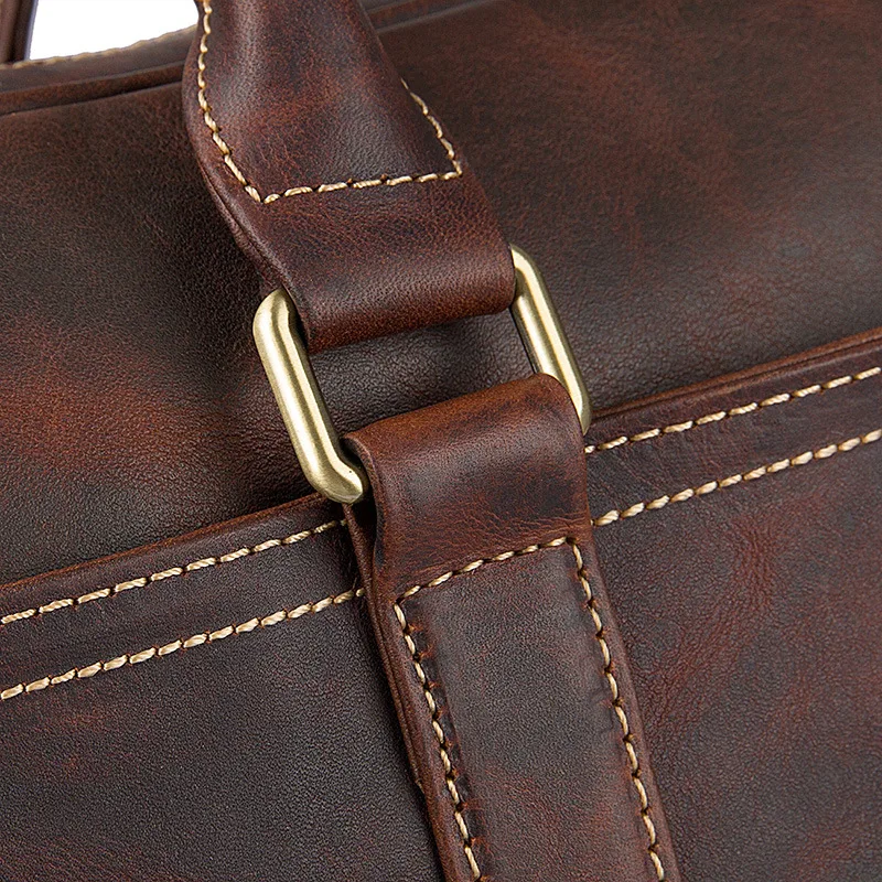 Nesitu Highend винтажный черный коричневый шоколад из натуральной кожи мужской портфель 14 ''сумка для ноутбука деловая сумка M7349
