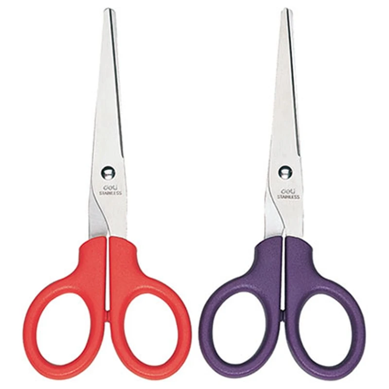 Tesoura de Aço Lote Deli 0605 Escritório Tesoura 160mm 6.25 Inoxidável Embalagem Varejo Boa Vista Mesa 10 Pçs - 4 scissors stainless