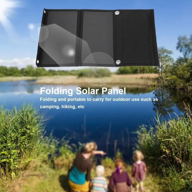 

1 PC 14W Portable Folding Solar Power Panel 5V Folding Solar Panel Waterproof USB Camping Mobile Phone Charging Board