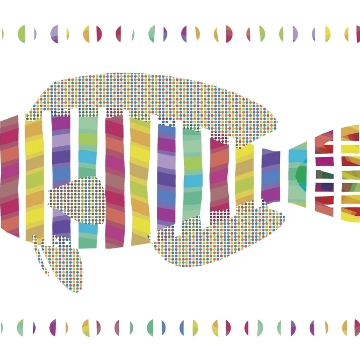 Striped White Fish Fine Art Poster Print by Janis Boehm (18 x 12)