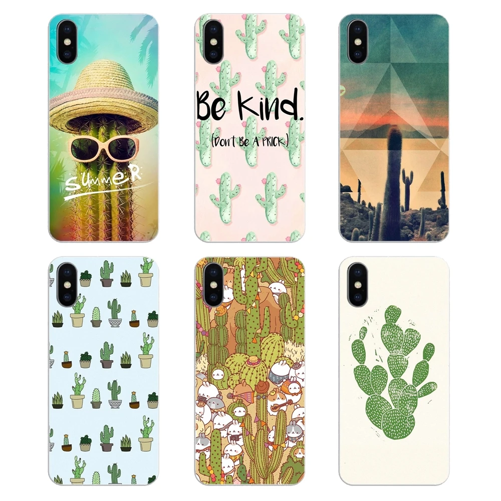 For Huawei Honor 8 8C 8X 9 10 7A 7C Mate 20 Lite Pro P Smart Plus cactus plants summer Transparent Soft Shell Covers |