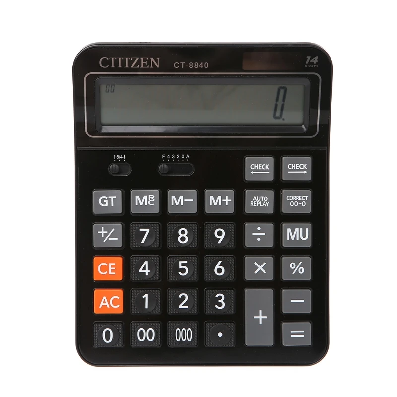 14-أرقام عرض سطح المكتب آلة حاسبة إلكترونية البطارية الشمسية المزدوجة الطاقة CT-8840 14-أرقام عرض سطح المكتب آلة حاسبة إلكترونية البطارية الشمسية المزدوجة الطاقة CT-8840