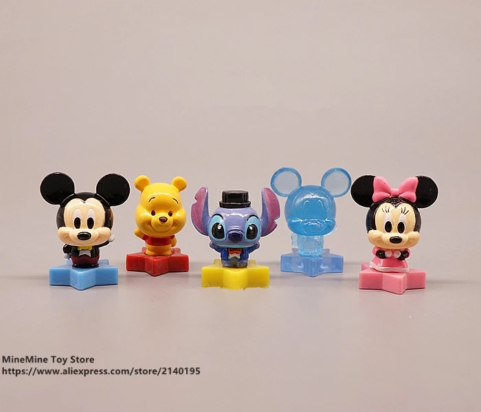 

ZXZ Mickey Mouse Minnie Stitch 3.5cm 5pcs/set Action Figure Anime Decoration Collection Figurine Toy model for children gift