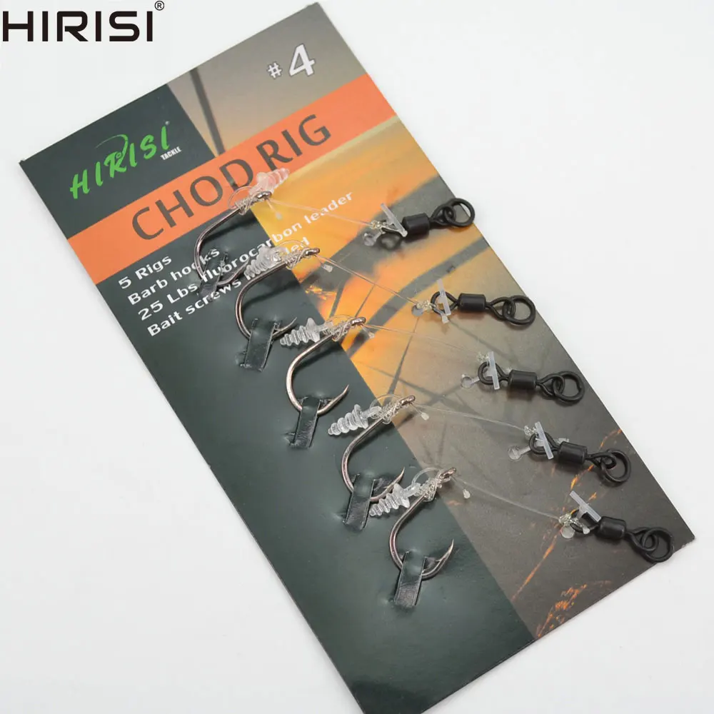 Hirisi аксессуары для карпа 10 шт. Готовое оборудование для ловли карпа Chod Rigs крюк звенья Размер 2468