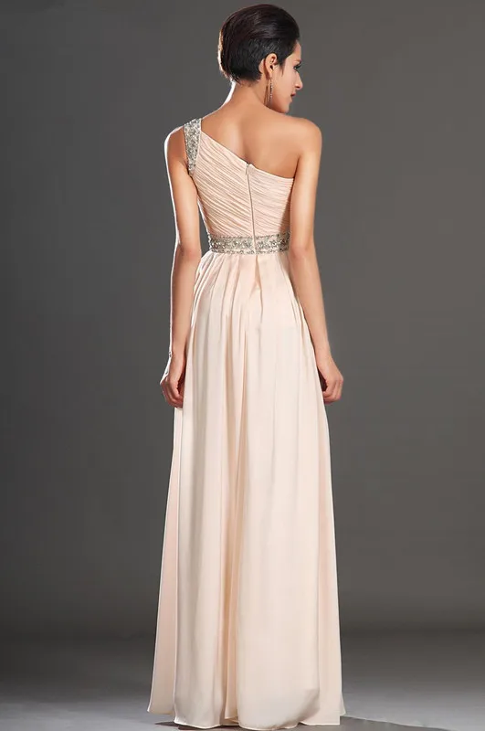 Freeshipping-New-Arrival-Elegant-One-Shoulder-Font-Split-Chiffon-Evening-Dress-Evening-Gown