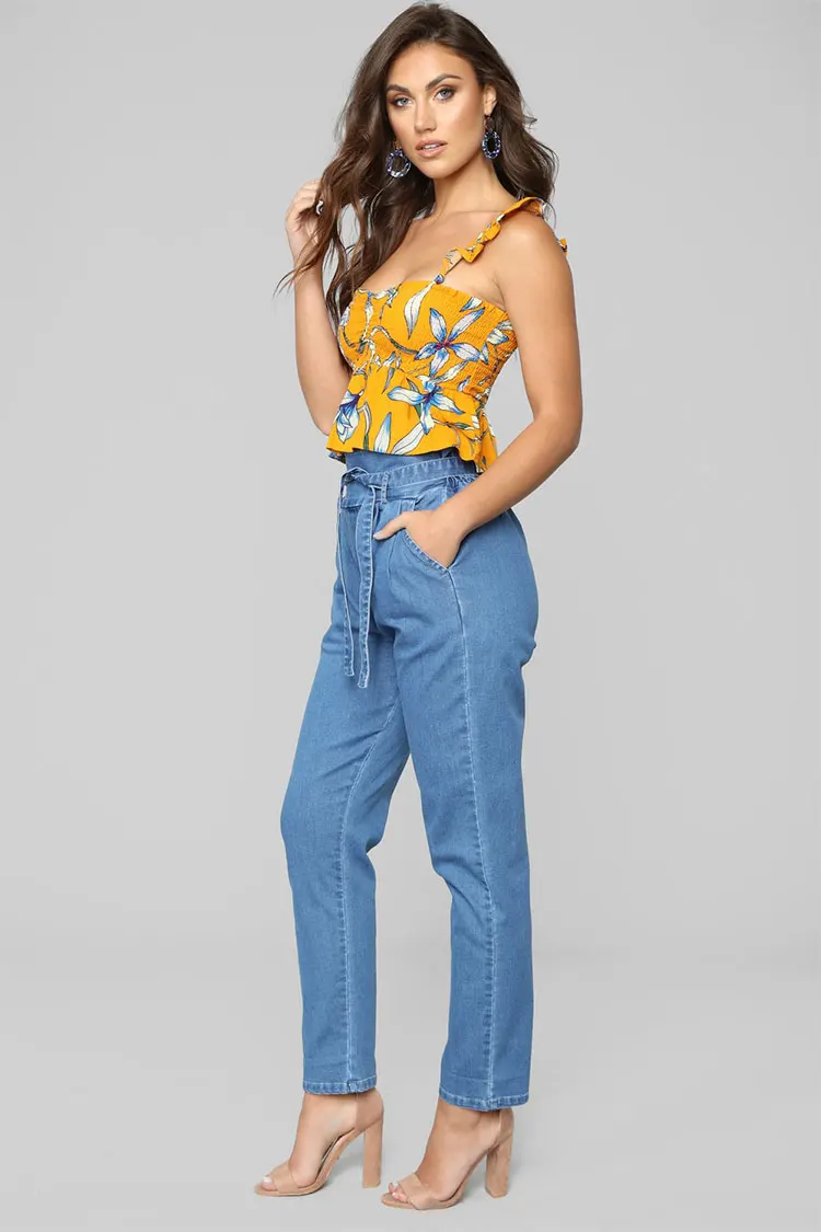 Women's European and American style autumn and winter new high-waist lace jeans women (3)