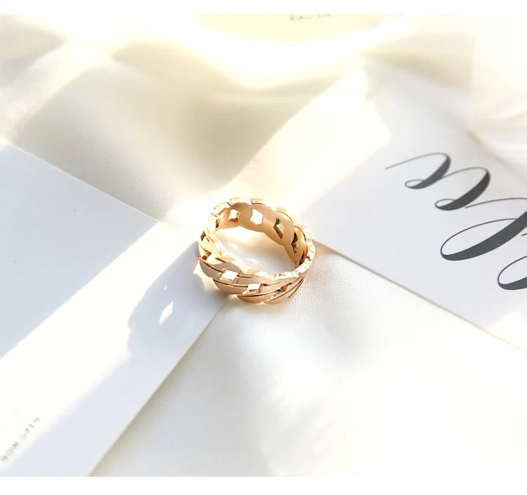 YUN RUO модное кольцо на цепочке пара розового золотистого цвета женский подарок на день рождения вечерние ювелирные изделия из титановой стали никогда не выцветают