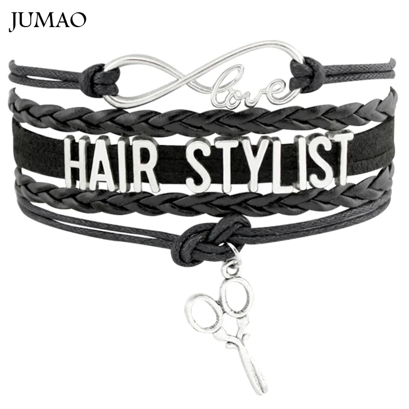 Парикмахерские браслеты с ножницами и кожаной обмоткой|leather wrap|bracelet fashionfashion bracelet