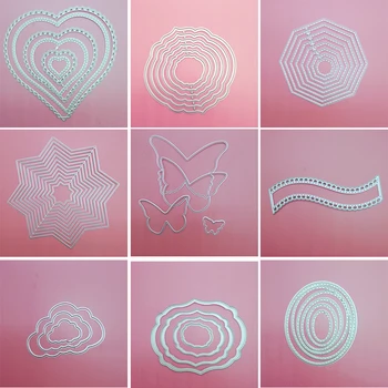 

Curves Border Frames Hexagon Card Making Scrapbooking Dies Metal Crafts Layering Metal Cutting Dies Greeting Card Handmade