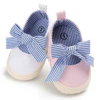 

Denim Blue Bow Shoes Princess baby step Baby Girls Newborn Prewalker Kids Toddler Shoes For 0-18M Kids Dropshipping