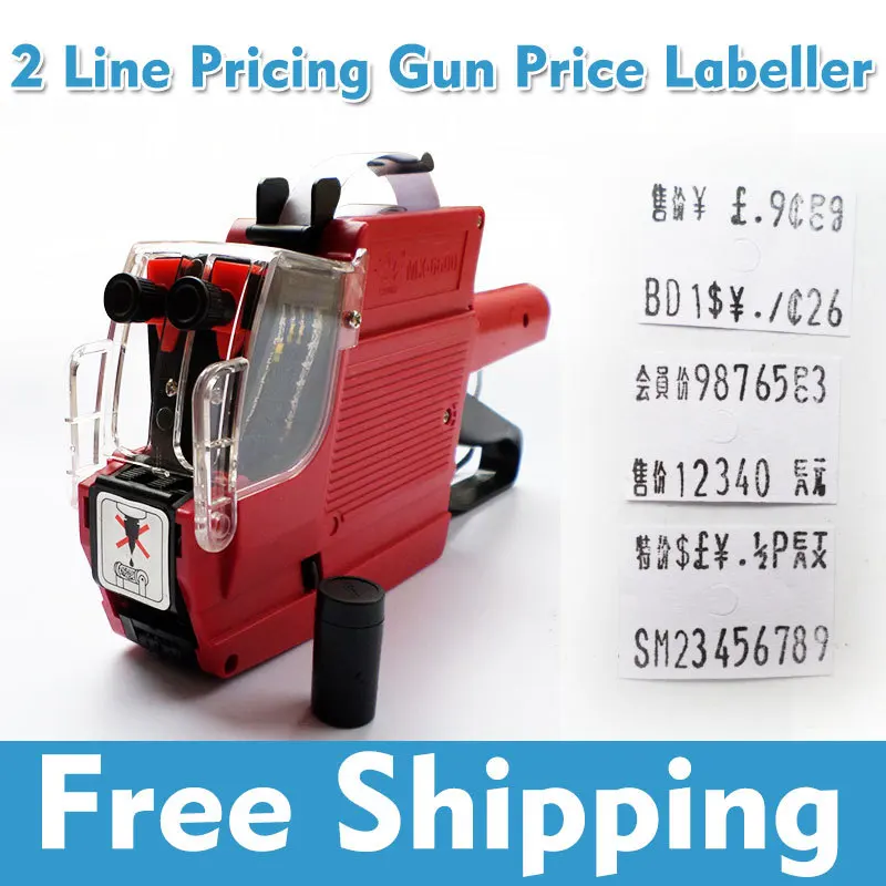 

Free Shipping MX-6600 Dual-Line 10 digits price label Tag gun for super market, Price Labeller have Chinese fonts +1 Ink Roller