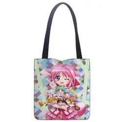 Lil лиса аниме сумка типа "тоут" для девочки складной многоразовая сумка для покупок эко большой унисекс Холст Ткань сумка Бакалея ткань