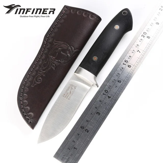 

INFINER Loveless A2 blade G10 handle fixed blade hunting knife Leather sheath tactical camping survival outdoors knives EDC tool