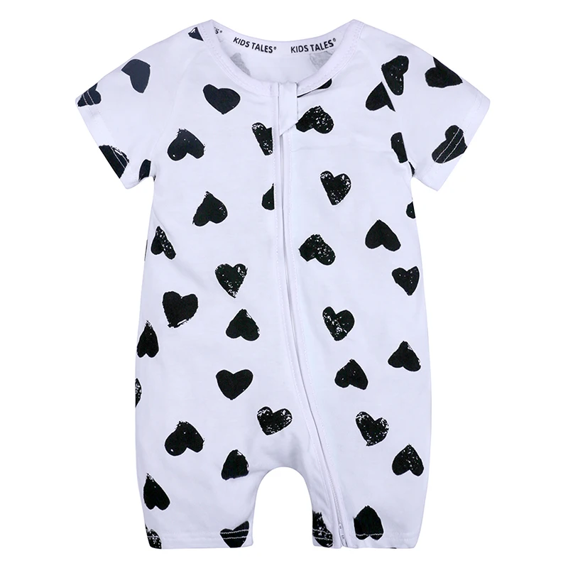 2018 summer baby clothes cotton short sleeve one-piece romper with zipper toddler girl romper newborn baby boy costume for 6-24M