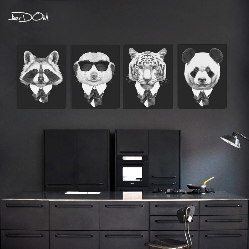 

Artdom No Framed Modern Retro Classic Mafia Animal Painting Art Prints Poster Wall Picture Canvas Picture Home Decor