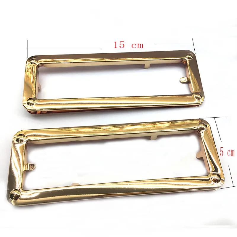 

Прямоугольная металлическая ручка для кошелька из золотистого никеля, ручка для сумки с вырезами, ширина 15 см