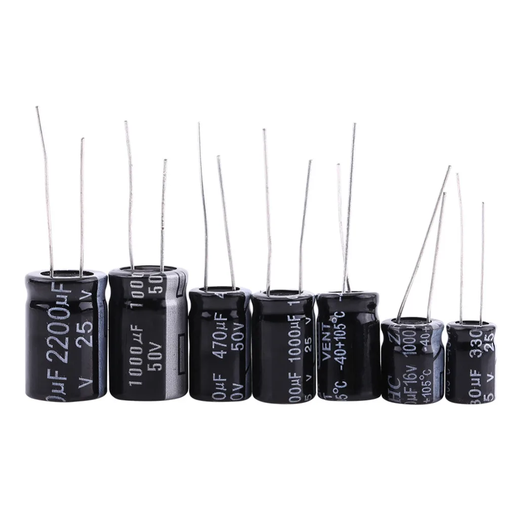 Wholesale 125pcs/Set 1uF2200uF 25 Values Electrolytic Capacitors Assortment Kit Setin