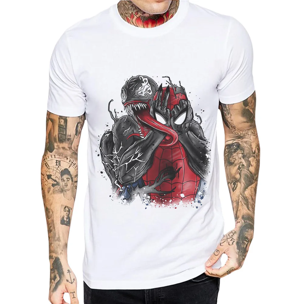 

2018 Marvel Movie Poison T-Shirt Venom Print Sports Short Sleeve Cotton Men's T-Shirt Hip Hop T Shirt Men