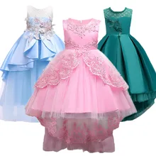 Платье для маленьких девочек, детские платья для девочек 2, 4, 5, 7, 10, 12, 14 лет, наряды на день рождения, платья, праздничная вечерняя одежда для девочек