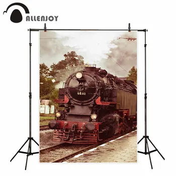 

Allenjoy vintage train Film Effects photography backdrops distressed pathway baby shower kids children photo backdrops for sale