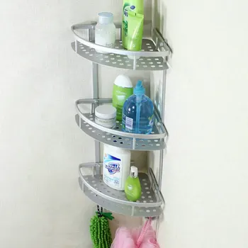 

Wall Mounted Bathroom Towel Rack Three Layer Washing Shower Basket Bar Shelf bathroom accessories shampoo holder