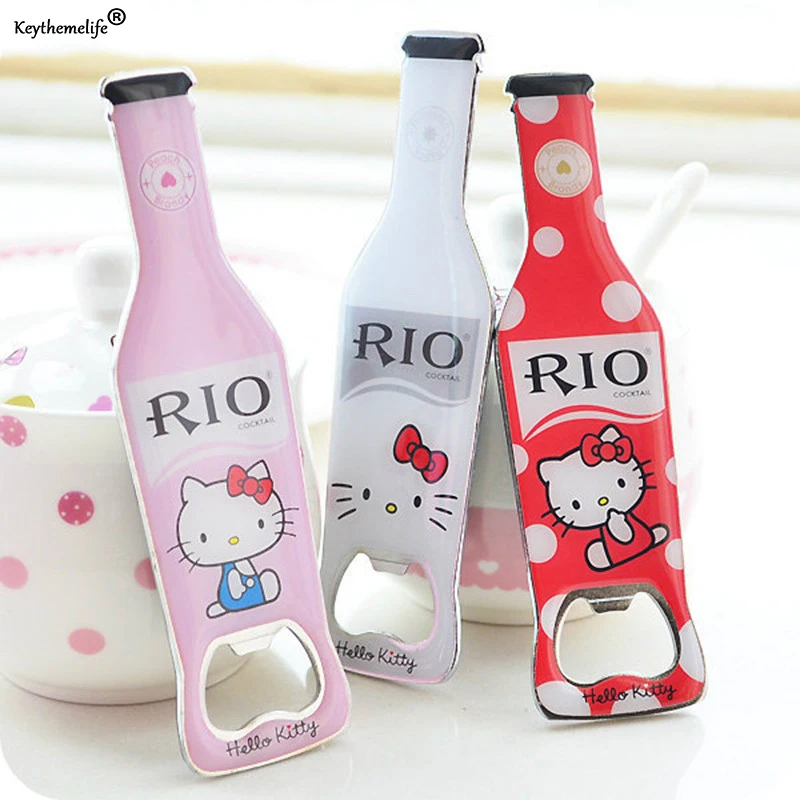 

Creative Hello Kitty Stainless Steel Can Opener Beer Bottle Opener Magnetic Refrigerator Decor Jar Opener Kitchen Tool