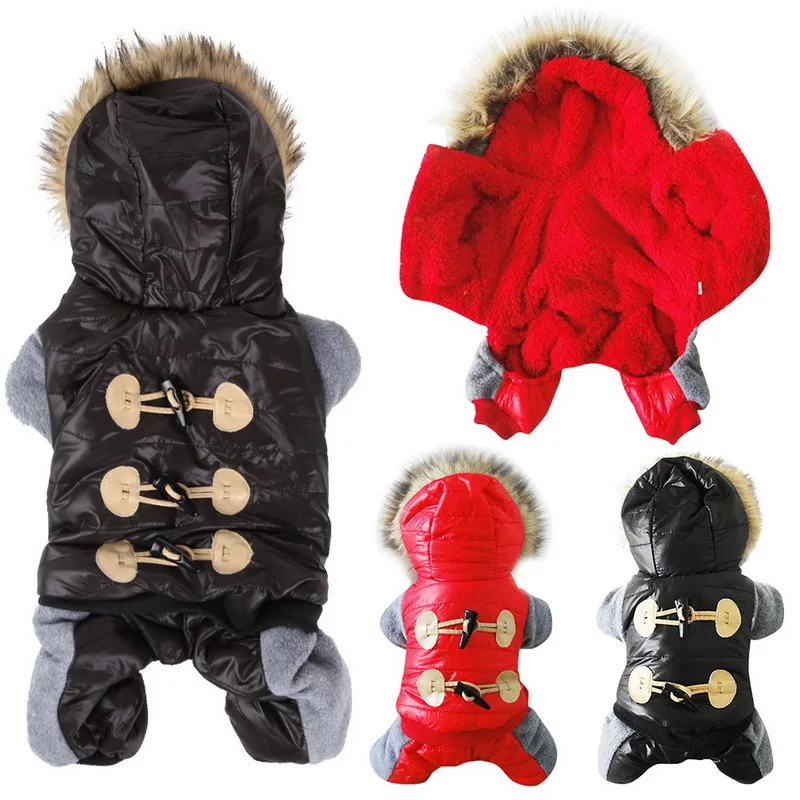 Hot Dog Clothes Winter For Cat  Pet Dog Costume Apparel Horn buttons Hoodie Jumpsuit Pants Coat ropa para perros FEN#